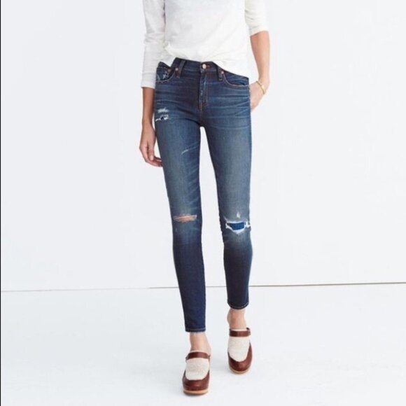 MADEWELL 9” High Riser Skinny Ripped & Patched - Picture 1 of 8
